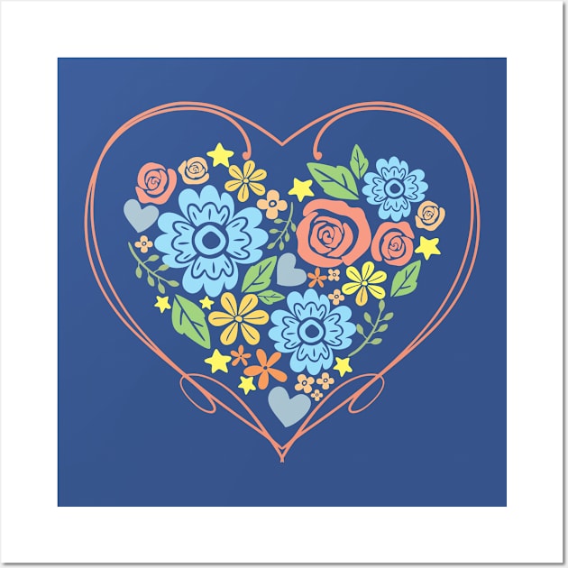 Floral Heart Wall Art by TeeShop Designs